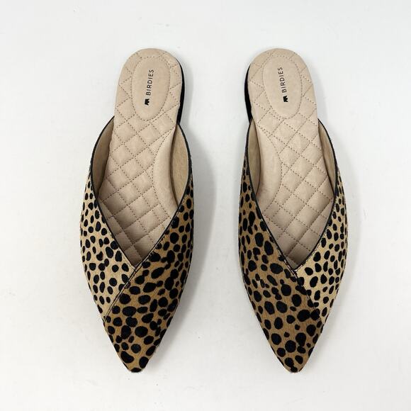 Birdies The Swan Mini Cheetah Mule Calf Hair Slide Slip On Women’s Size 9.5 Chic - Picture 6 of 6